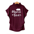 Olivia Mama Bear Turtleneck Casual Tee Top Claire & Clara Wine S