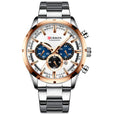 ONLYOU Steel Waterproof Quartz Chronograph Watch Watches Claire & Clara Silver Gold