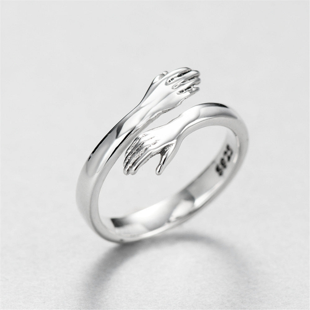 Opening Adjustable Hug Ring Rings Claire & Clara Silver