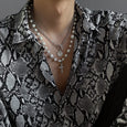 Pearl Cross Zirconia Necklace Necklace Claire & Clara