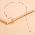 Pearl Tassel Niche Design Choker Necklace Claire & Clara Rose Gold