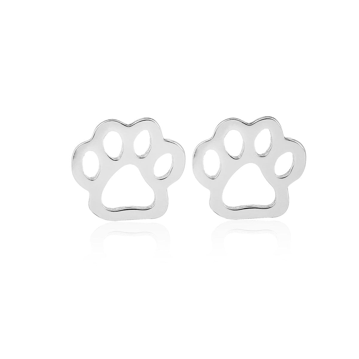 Pet Footprint Cutout Stud Earrings Earrings Claire & Clara Silver