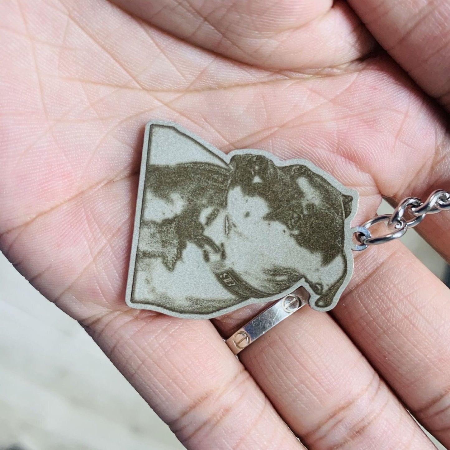 Pet Photo DIY Personalized Laser Stainless Steel Keychain & Necklace Necklace Claire & Clara