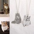Pet Photo DIY Personalized Laser Stainless Steel Keychain & Necklace Necklace Claire & Clara Silver Necklace