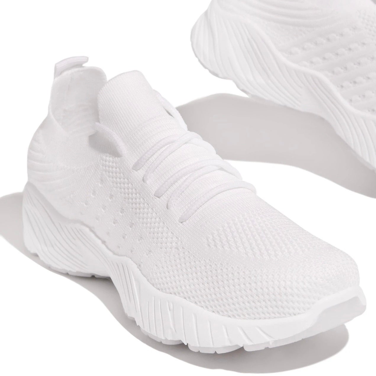 Polly Mesh Lace-Up Wedges Chunky Vulcanized Sneakers Shoes Claire & Clara