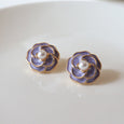 Purple Camellia Pearl Earrings Earrings Claire & Clara