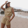 Quncy Casual Summer Sleeveless Set Set Claire & Clara Beige S