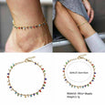 Rainbow Beaded Tassel Pendant Anklet Anklet Claire & Clara
