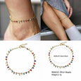 Rainbow Beaded Tassel Pendant Anklet Anklet Claire & Clara 