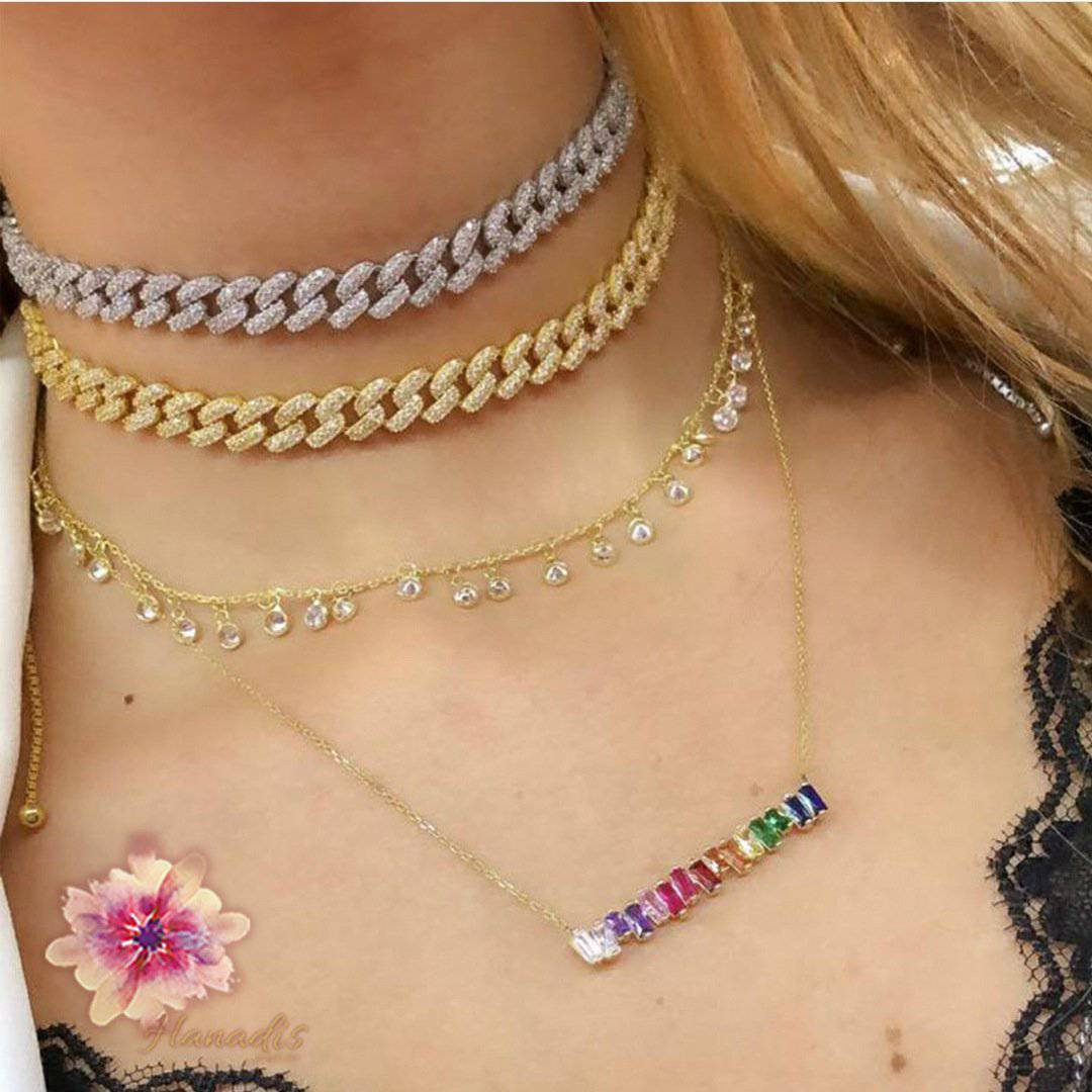 Rainbow Necklace Necklace > zirconias > cubic zirconia > cubic zirconia necklace > gold necklace > rainbow necklace Claire & Clara