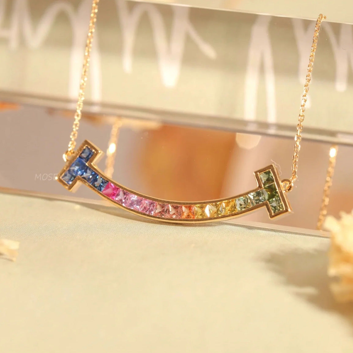 Rainbow Smiley Necklace Necklace Claire & Clara