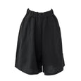 Rebecca Cotton Linen Casual Wide Leg Shorts Bottoms Claire & Clara Black US 0