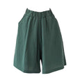Rebecca Cotton Linen Casual Wide Leg Shorts Bottoms Claire & Clara Green US 0