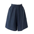 Rebecca Cotton Linen Casual Wide Leg Shorts Bottoms Claire & Clara Navy US 0