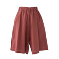 Rebecca Cotton Linen Casual Wide Leg Shorts Bottoms Claire & Clara Red US 0