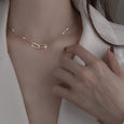 Rectangle Double Shiny Zirconia Circle Necklace Necklace > layered necklace > gold layered necklace > gold necklace > silver necklace > gold chain > gold pendant > silver pendant > gold pendant necklace > choker necklace > choker > gold choker necklace > silver choker necklace > chokers for women Claire & Clara
