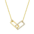 Rectangle Double Shiny Zirconia Circle Necklace Necklace > layered necklace > gold layered necklace > gold necklace > silver necklace > gold chain > gold pendant > silver pendant > gold pendant necklace > choker necklace > choker > gold choker necklace > silver choker necklace > chokers for women Claire & Clara