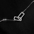 Rectangle Double Shiny Zirconia Circle Necklace Necklace > layered necklace > gold layered necklace > gold necklace > silver necklace > gold chain > gold pendant > silver pendant > gold pendant necklace > choker necklace > choker > gold choker necklace > silver choker necklace > chokers for women Claire & Clara