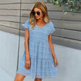 Reese Floral A-line Chiffon Casual Dress Dresses Claire & Clara Blue S