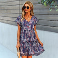 Reese Floral A-line Chiffon Casual Dress Dresses Claire & Clara Navy S