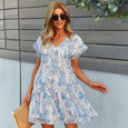 Reese Floral A-line Chiffon Casual Dress Dresses Claire & Clara White S