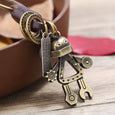 Retro Alloy Robot Leather Keychain Apparel & Accessories Claire & Clara