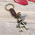 Retro Alloy Robot Leather Keychain Apparel & Accessories Claire & Clara