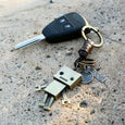Retro Alloy Robot Leather Keychain Apparel & Accessories Claire & Clara