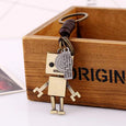 Retro Alloy Robot Leather Keychain Apparel & Accessories Claire & Clara