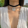 Retro Sun Flannel Choker Necklace Necklace Claire & Clara