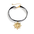 Retro Sun Flannel Choker Necklace Necklace Claire & Clara Gold