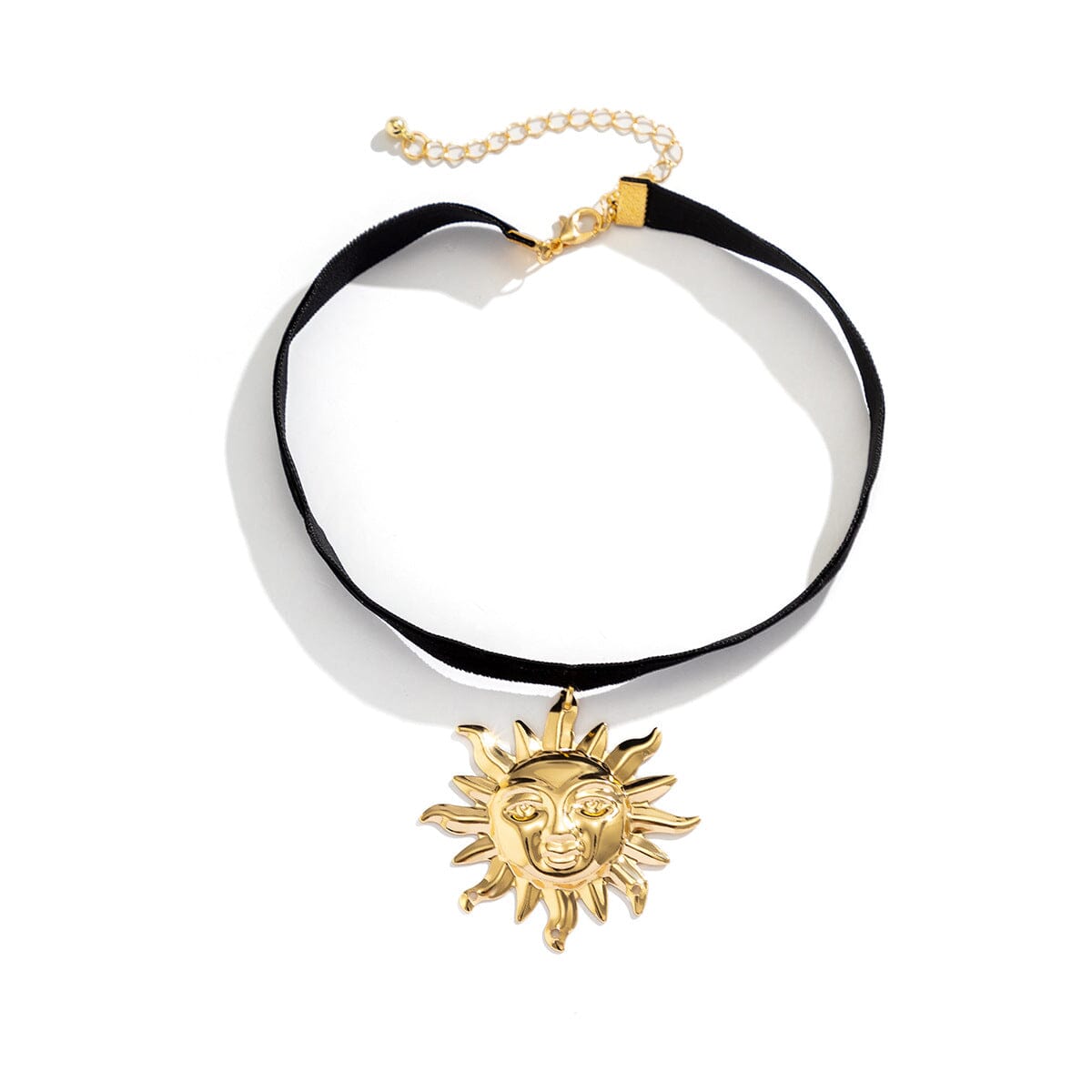 Retro Sun Flannel Choker Necklace Necklace Claire & Clara Gold