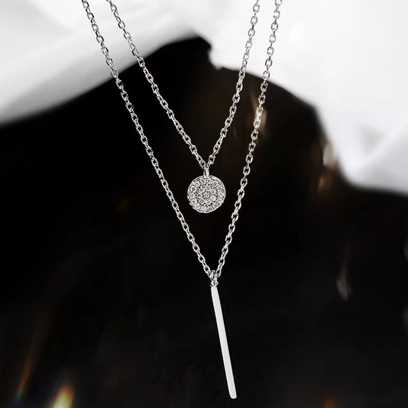 Round Shiny Full Zircon Long Pendant Necklaces Necklace > choker necklace > choker > gold necklace > gold choker necklace > chokers for women > butterfly necklace > diamond choker > butterfly chain > gold butterfly necklace > butterfly choker > diamond choker necklace > diamond butterfly necklace Claire & Clara Silver