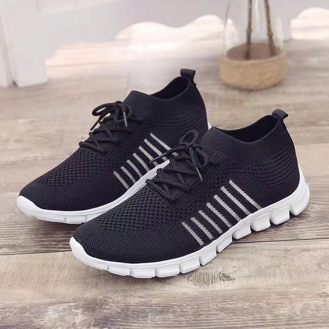 Ruby Casual Breathable Flying Weaving Running Sneaker Shoes Claire & Clara Black US 4.5