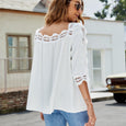 Ruby Lace Crochet Square Collar Top Top Claire & Clara