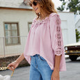 Ruby Lace Crochet Square Collar Top Top Claire & Clara
