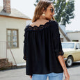 Ruby Lace Crochet Square Collar Top Top Claire & Clara