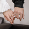 S925 Silver Mountain Ocean Couple Ring Rings Claire & Clara