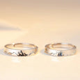 S925 Silver Mountain Ocean Couple Ring Rings Claire & Clara