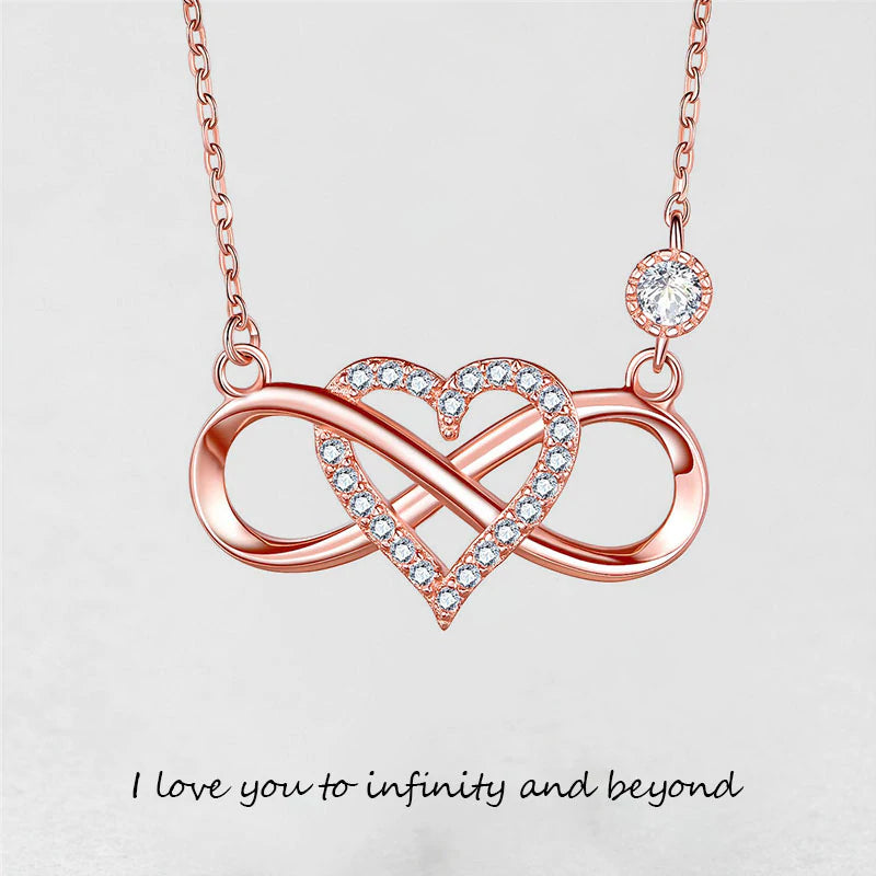 Unendlich U-Infinity Symbol Series Ladies Love Diamond Pendant S925 Sterling Silver Chain Collane con zirconi asimmetrici irregolari Colore: oro rosa/argento Unendlich U-Infinity Symbol Series Ladies Love Diamond Pendant S925 Sterling Silver Chain Collane con zirconi asimmetrici irregolari Colore: oro rosa/argento