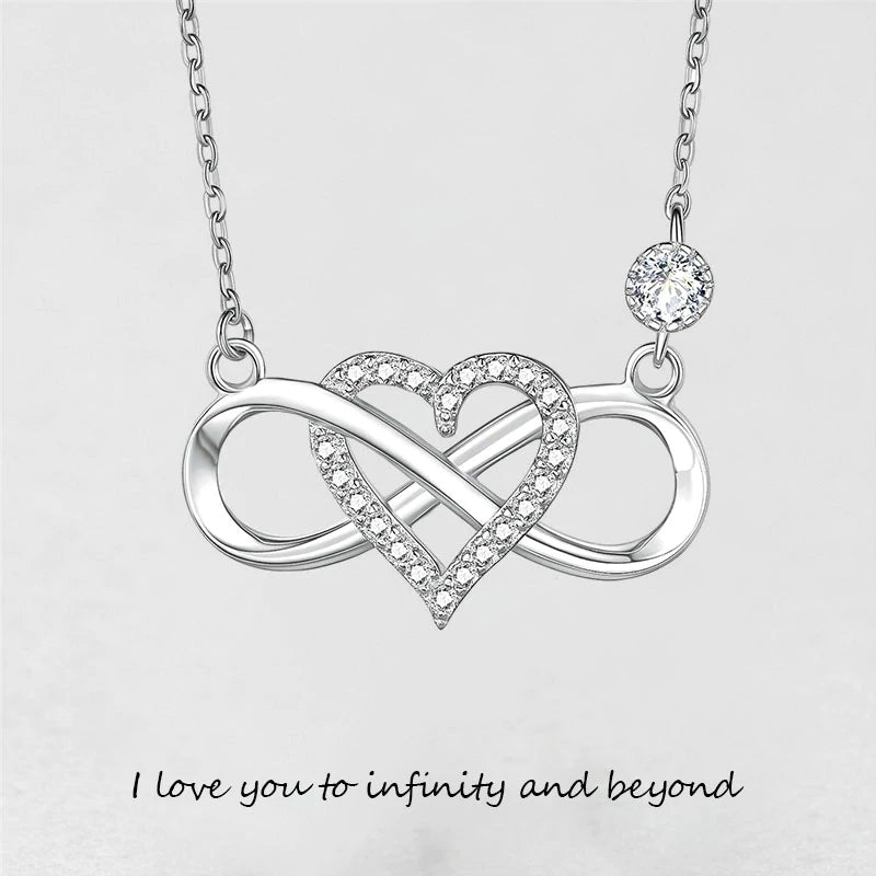 S925 Sterling Silver Infinity Love Necklace Necklaces Claire & Clara Silver
