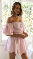 Sadie Puff Sleeve Off Shoulder Mini Dress Dresses Claire & Clara