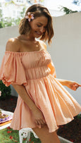 Sadie Puff Sleeve Off Shoulder Mini Dress Dresses Claire & Clara
