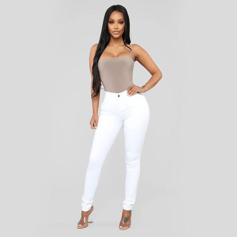 Sara Casual High Stretch Leggings Jeans Claire & Clara White S