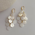 Shell Teardrop Tassel Earrings Earrings Claire & Clara Gold