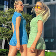 Short Sleeve V Neck Buttons Jumpsuit Jumpsuits & Rompers Claire & Clara