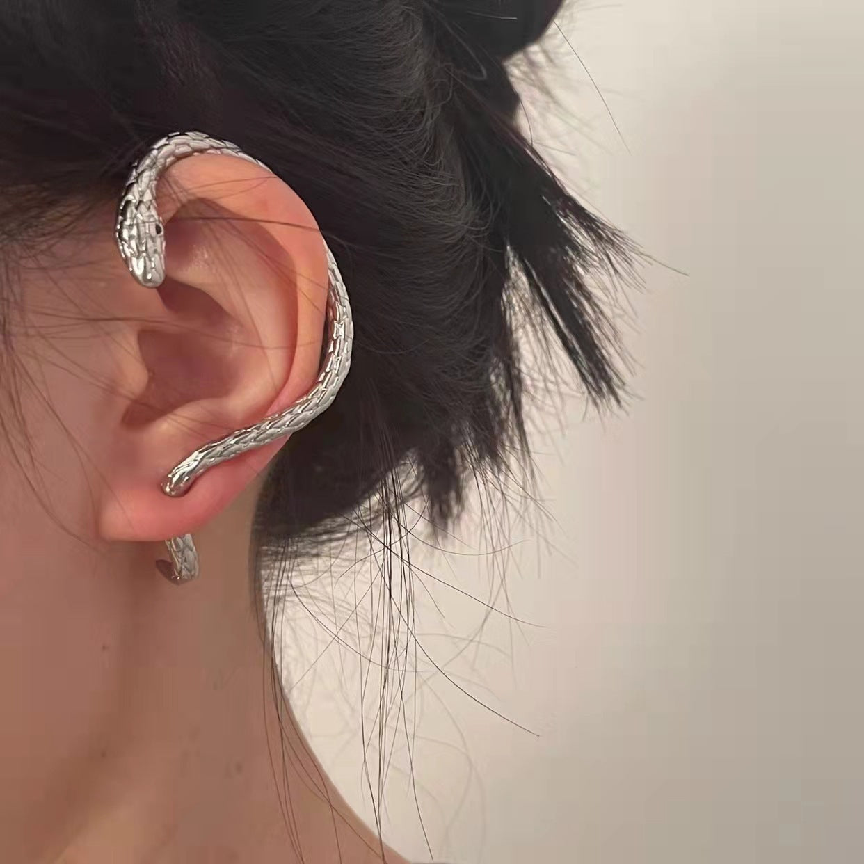 Silver Snake Clip Earring Claire & Clara