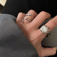 Silver Twisted Pearl Ring Rings Claire & Clara