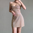 Sleeveless Bright Silk Diamond Mini Dress Dresses Claire & Clara
