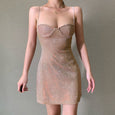Sleeveless Bright Silk Diamond Mini Dress Dresses Claire & Clara